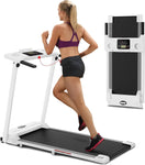 Tomile Foldable Treadmill 300 lb capacity, 3.0 HP Compact Treadmill for Home with LED Display for Daily Exercise, White