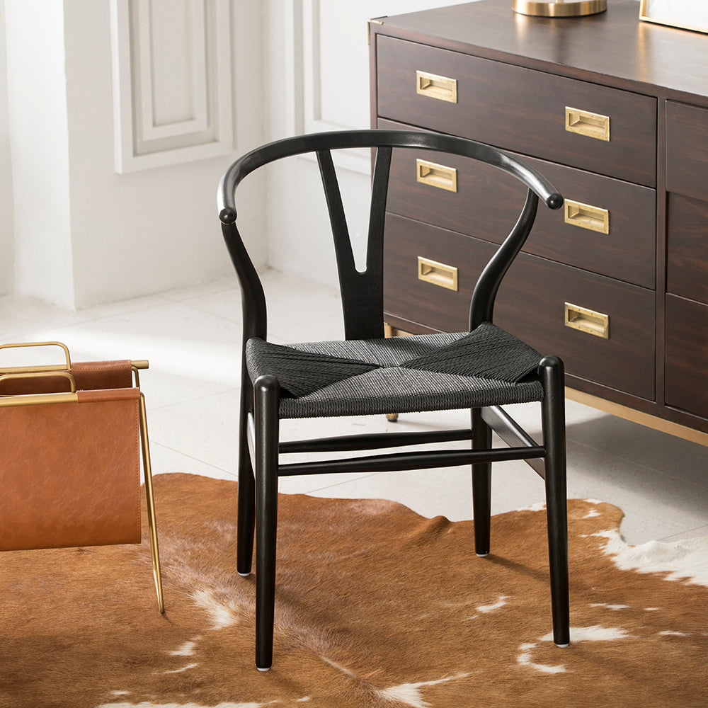 4PC Black Wishbone Chairs
