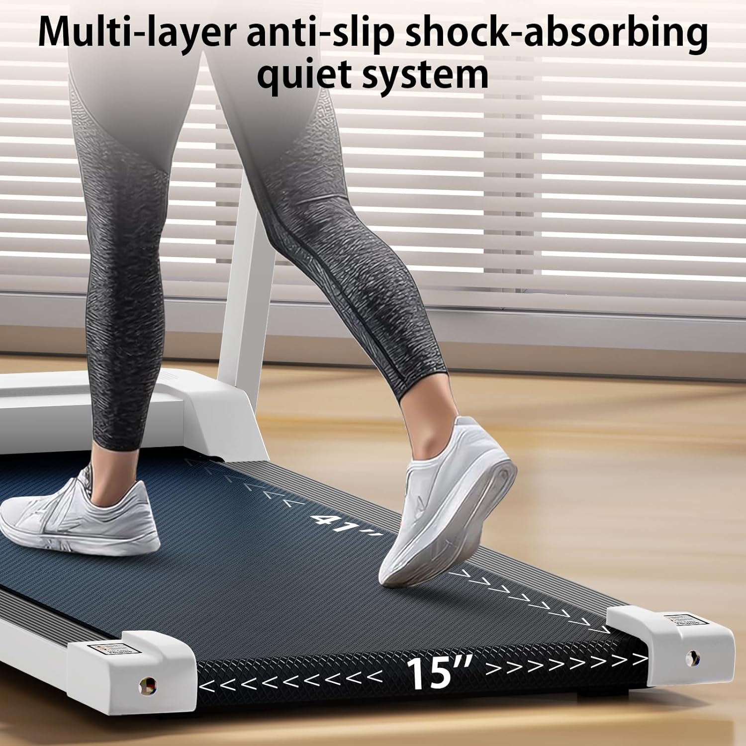 Tomile Foldable Treadmill 300 lb capacity, 3.0 HP Compact Treadmill for Home with LED Display for Daily Exercise, White