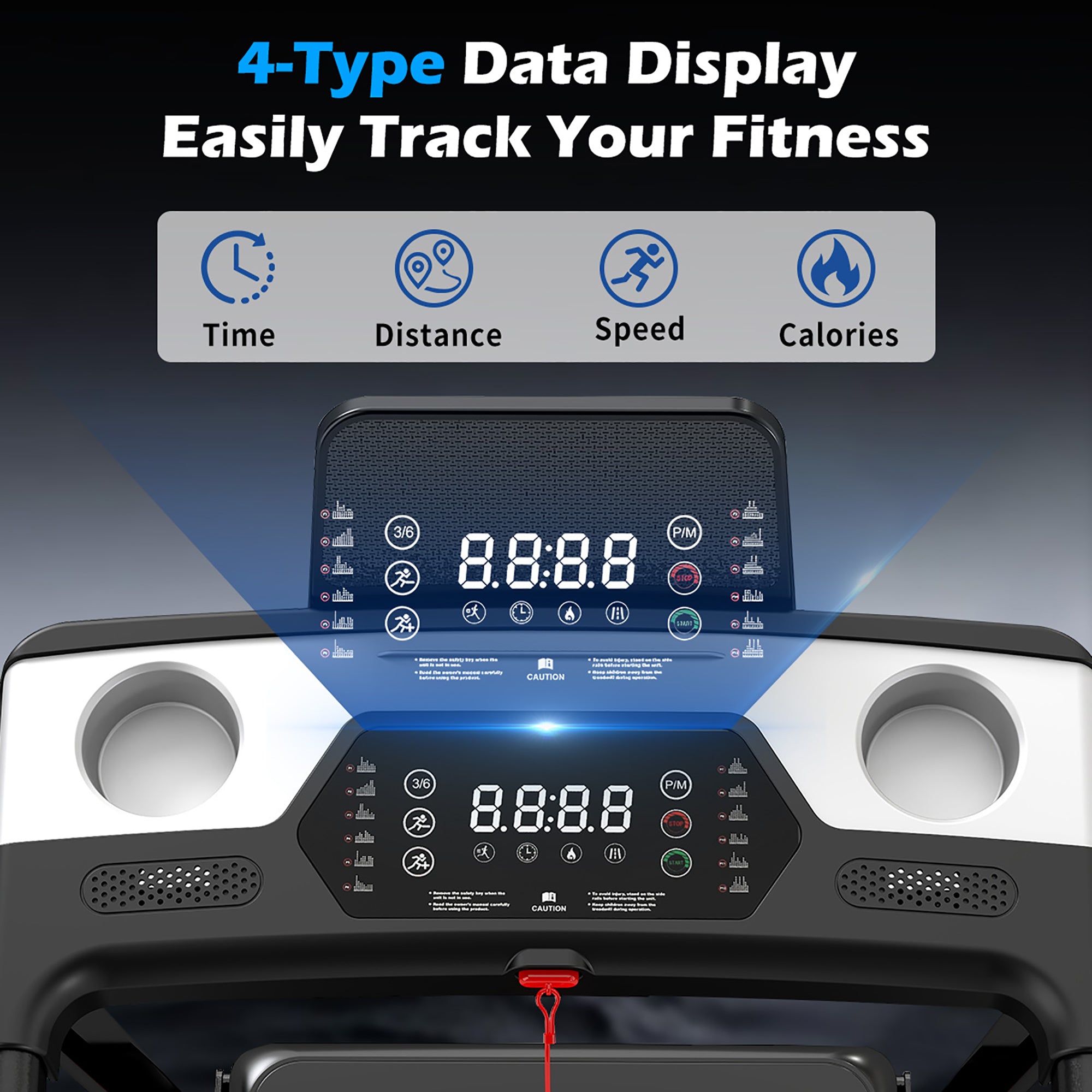 Tomile Foldable Electric Treadmill for Home, 3.0 HP Portable Treadmill with Incline for Running Exercise, 300 lb Capacity