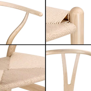 2PC Wishbone Chair Hans Wegner  - Natural color