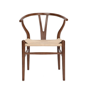 4PC ASH Wood Wishbone Chair（Walnut Color）