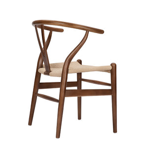 4PC ASH Wood Wishbone Chair（Walnut Color）