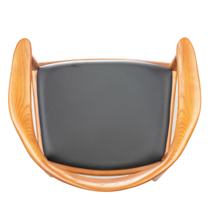 Natural Wood Officeworks  Hans Wegner Kennedy Chair Leather Seat-Chestnut shell