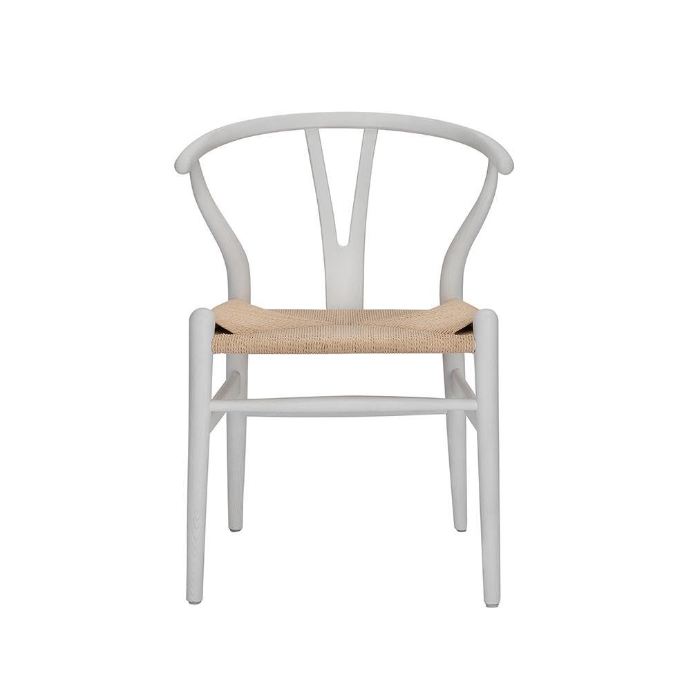 Wishbone Chair Y Chair Solid Wood Dining Chairs Rattan Armchair -White.