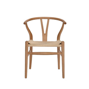 Wishbone Chair Solid Wood Dining Chairs Rattan Armchair -Beech Wood.